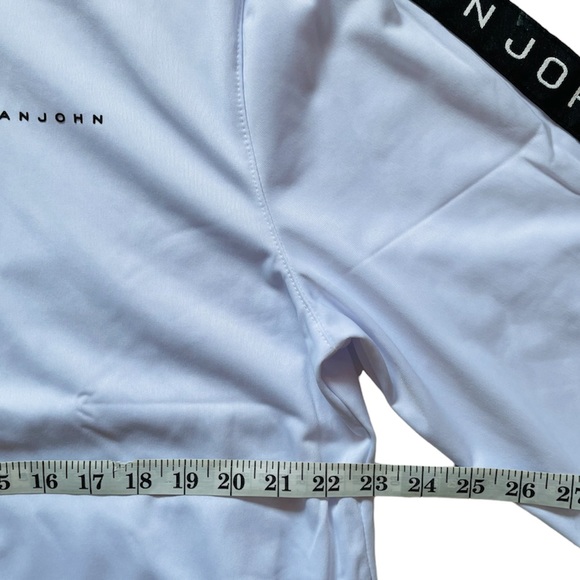 SEAN JOHN Mens Large Track Jacket White Full Zip Long Sleeve High Neck NWT - Picture 6 of 7